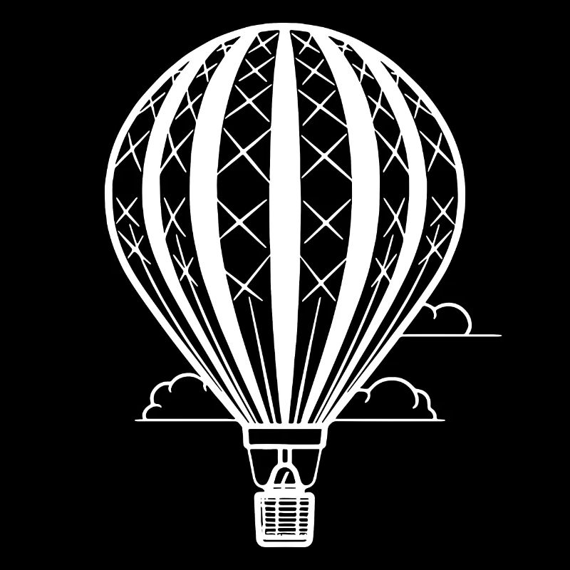 Geometrischer Heissluft Ballon Wolken Schiff