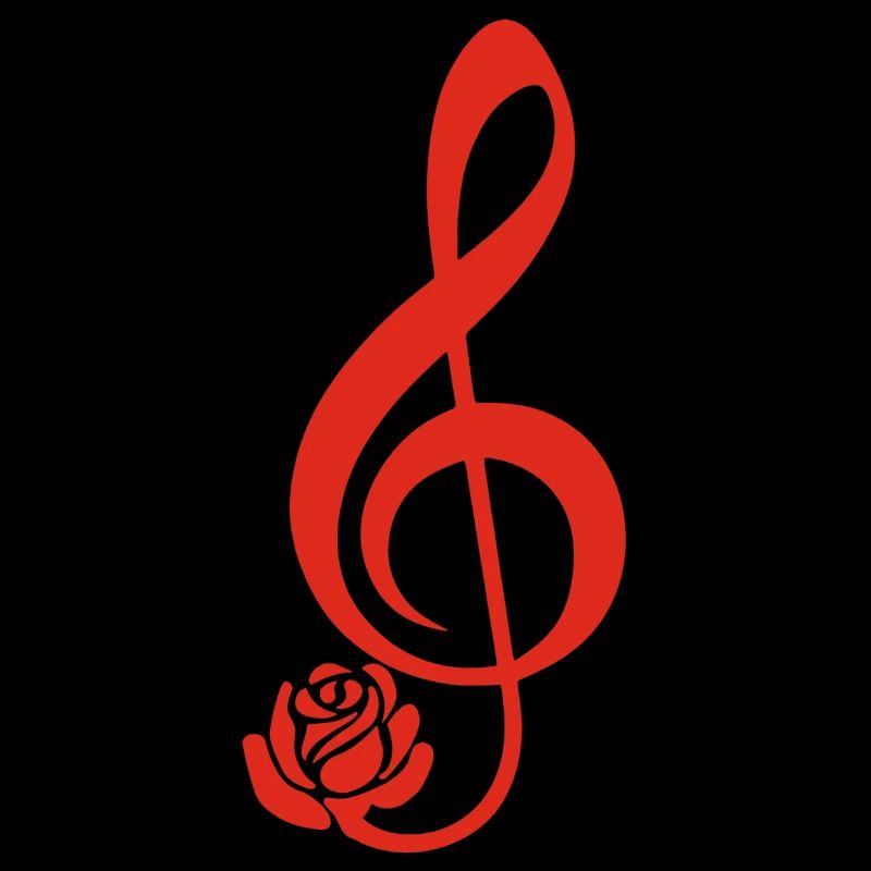 Clé de sol rouge en fleur