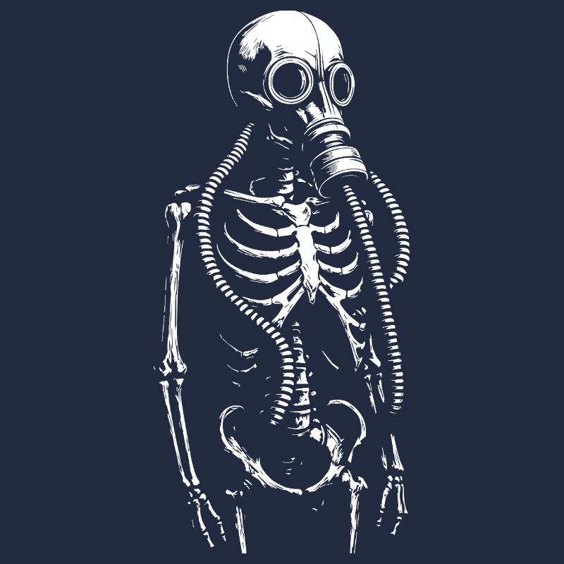 Illustration de masque à gaz squelette rétro