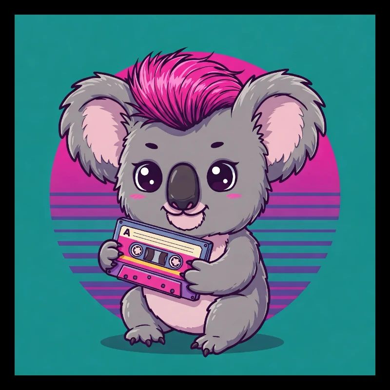 Süßes Koala mit Kasette - 80er Vibes