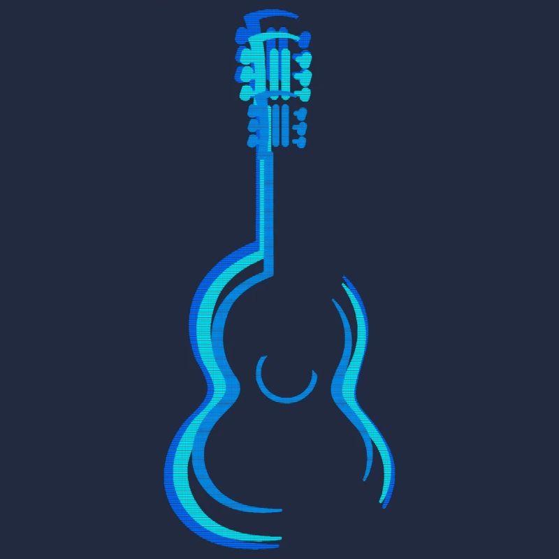 Graphisme de guitares classiques acoustiques bleu