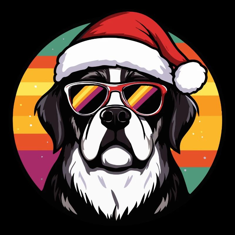 Saint Bernard Dog Christmas Cool