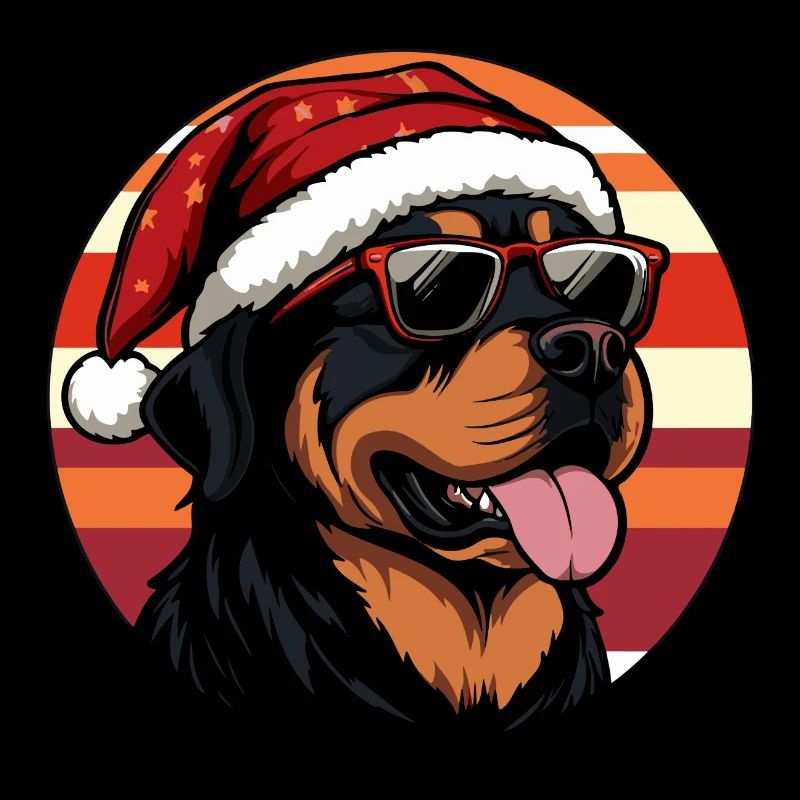 Rottweiler chien Noël cool