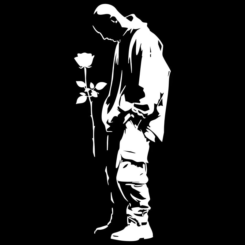 Streetart-Silhouette mit Rose