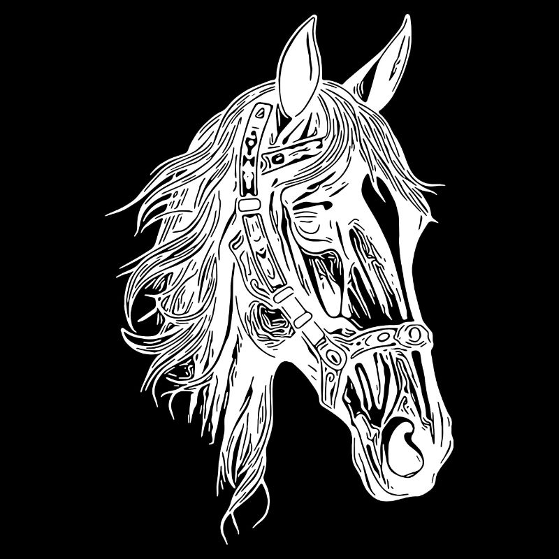 Pedigree cheval Portrait Style de tatouage