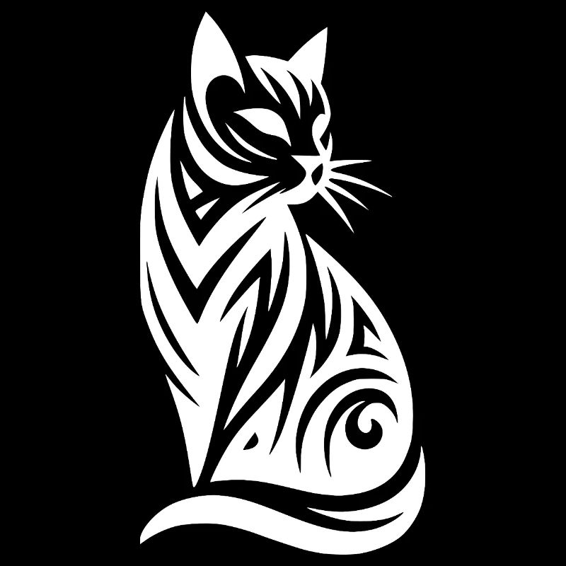 Geometrisches Tribal Tattoo einer edlen Katze