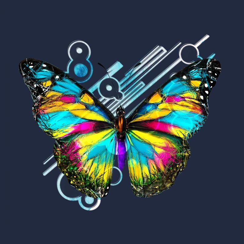 Papillon arc en ciel abstrait