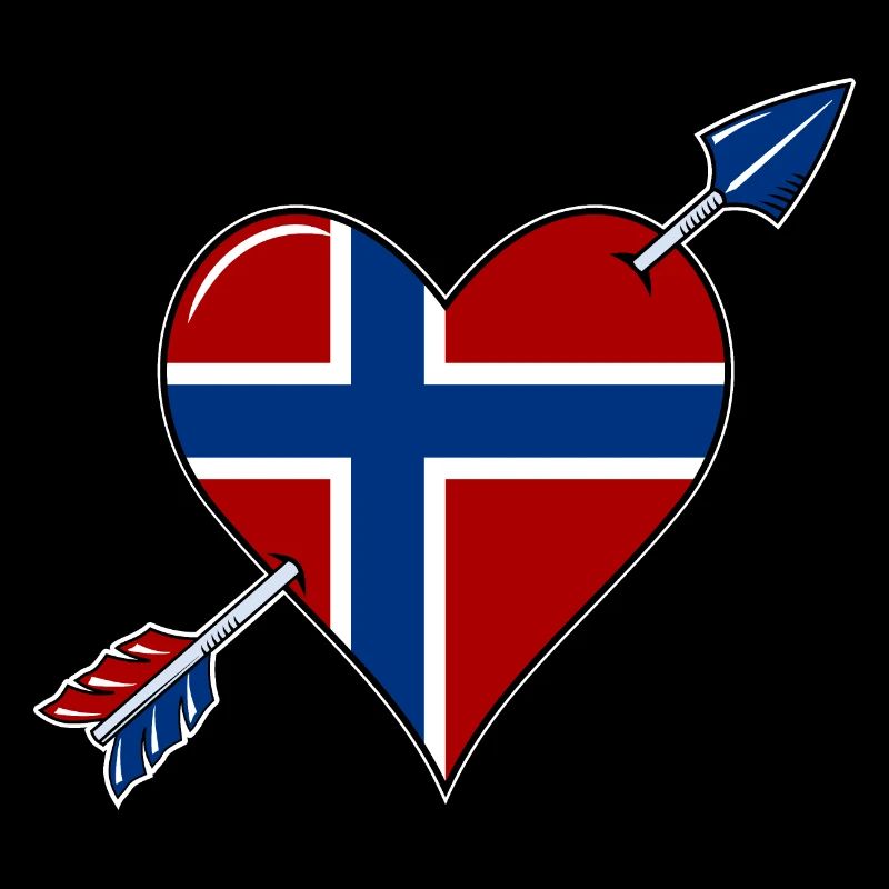 Norwegen Flagge Herz verliebt