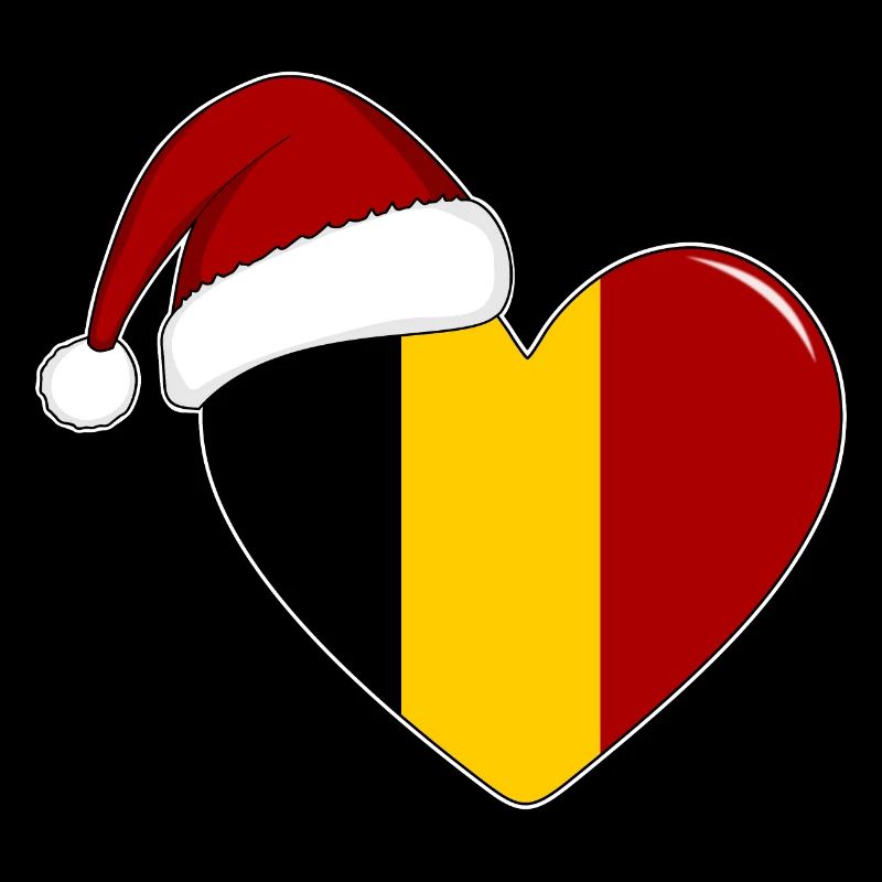 Drapeau de la Belgique Coeur de Noël