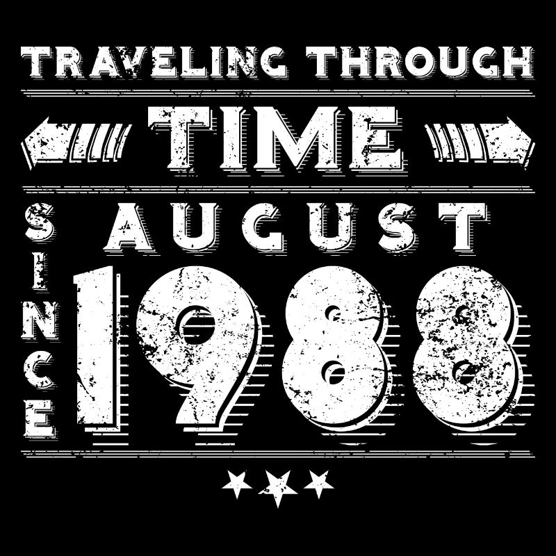 Vintage Voyage dans le Temps Anniversaire Design Août 1988