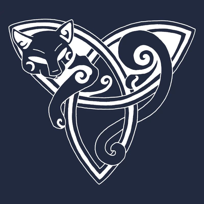 Le chat celte se repose (blanc)