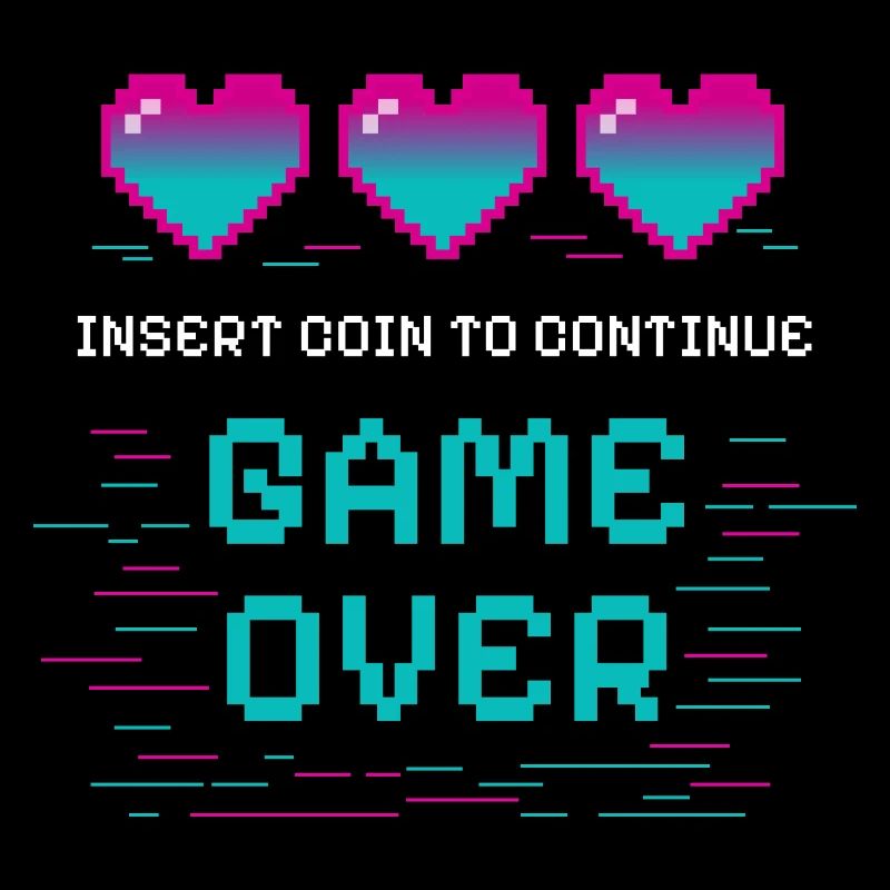 Retro Pixel Heart avec motif gaming