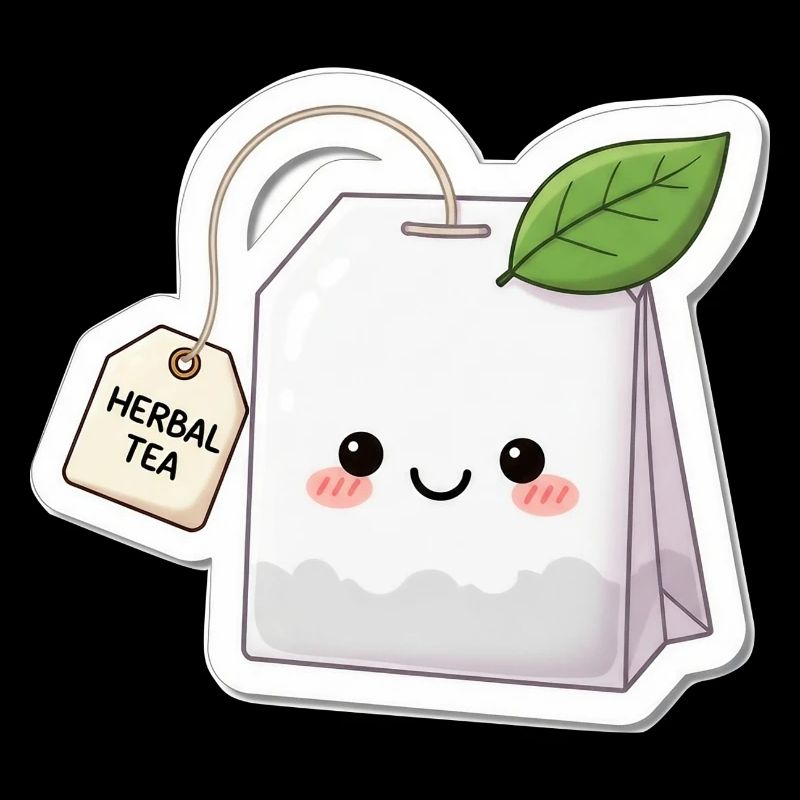 Illustration de sachet de tisane kawaii