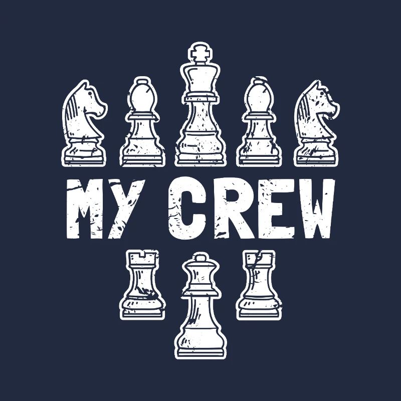 My Crew Chess Pieces Strategy Board Game Art