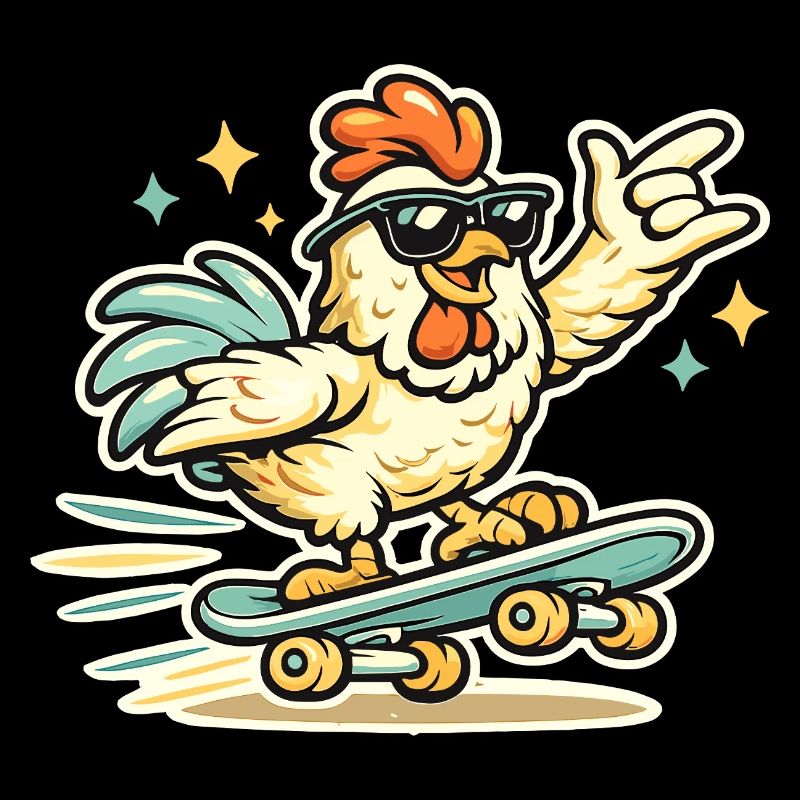 Lunettes de soleil poule en skateboard