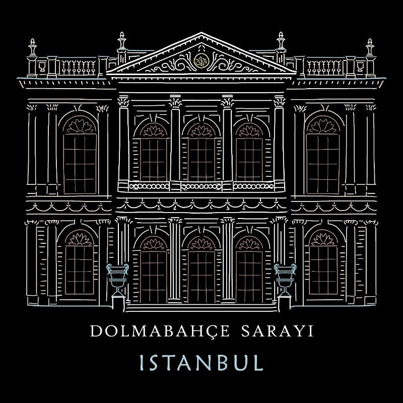 Dolmabahce Palast Silhouette Istanbul , Zeichnung