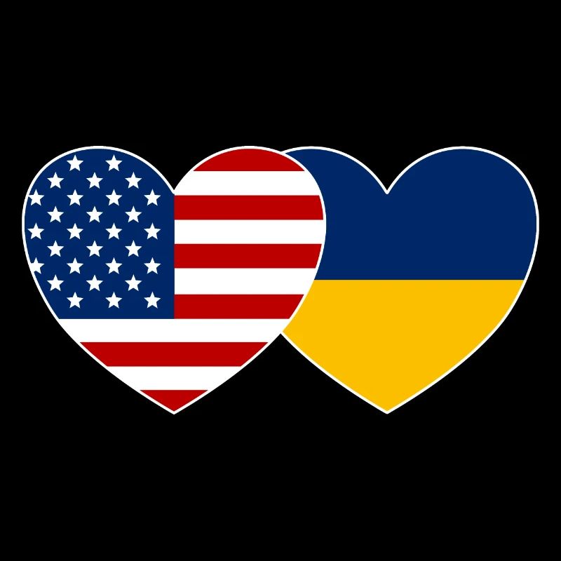 États-Unis Ukraine Flag Heart
