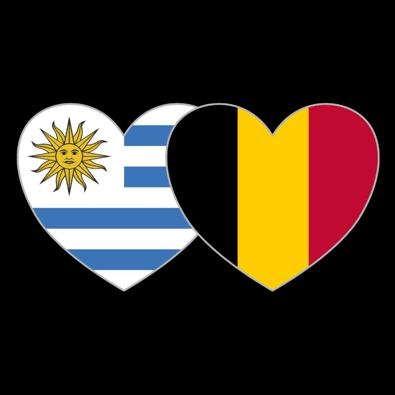 Uruguay Belgien Flagge Herz