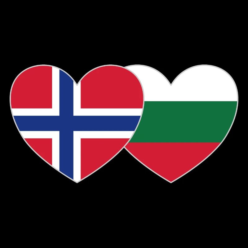 Norway Bulgaria Flag Heart