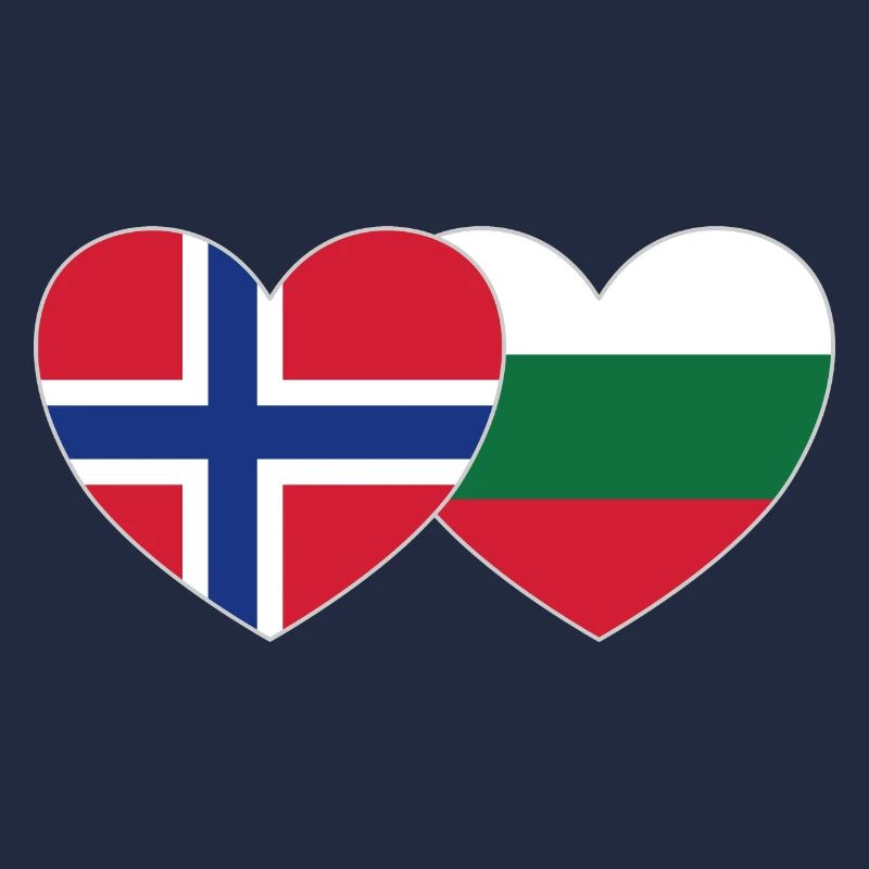Norway Bulgaria Flag Heart