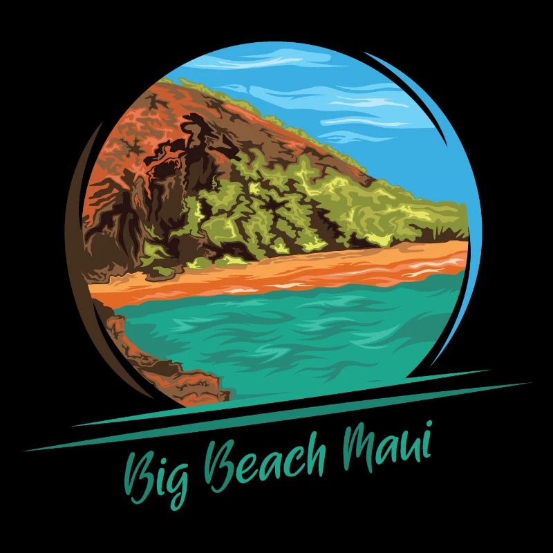 Grande plage île de Maui Hawaï Nature Illustration
