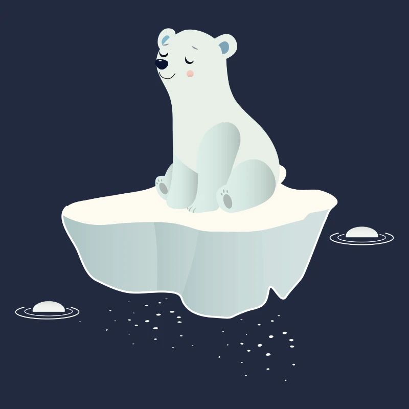 Träumender Eisbär auf einer Eisscholle