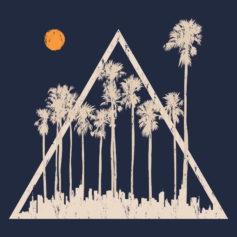 Palm Trees Tropical Summer Sunset Triangle