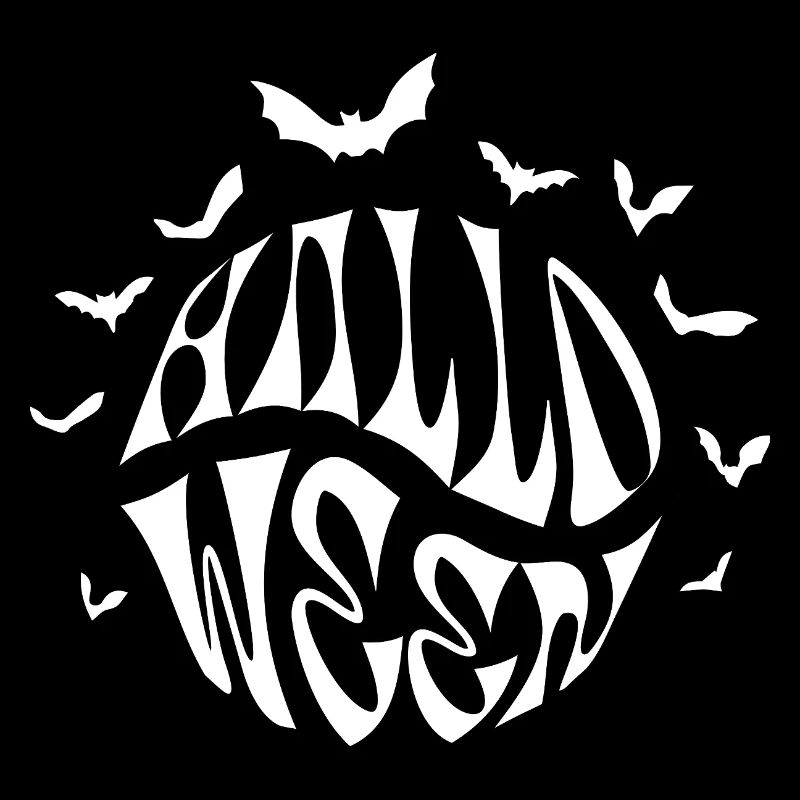 Halloween-Kreis-Logo mit Fledermäusen