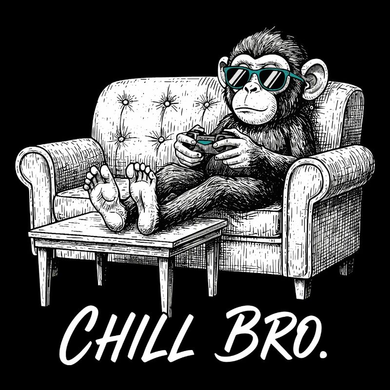Chill Bro Affe mit Sonnenbrille Gamer Lustig Gesch