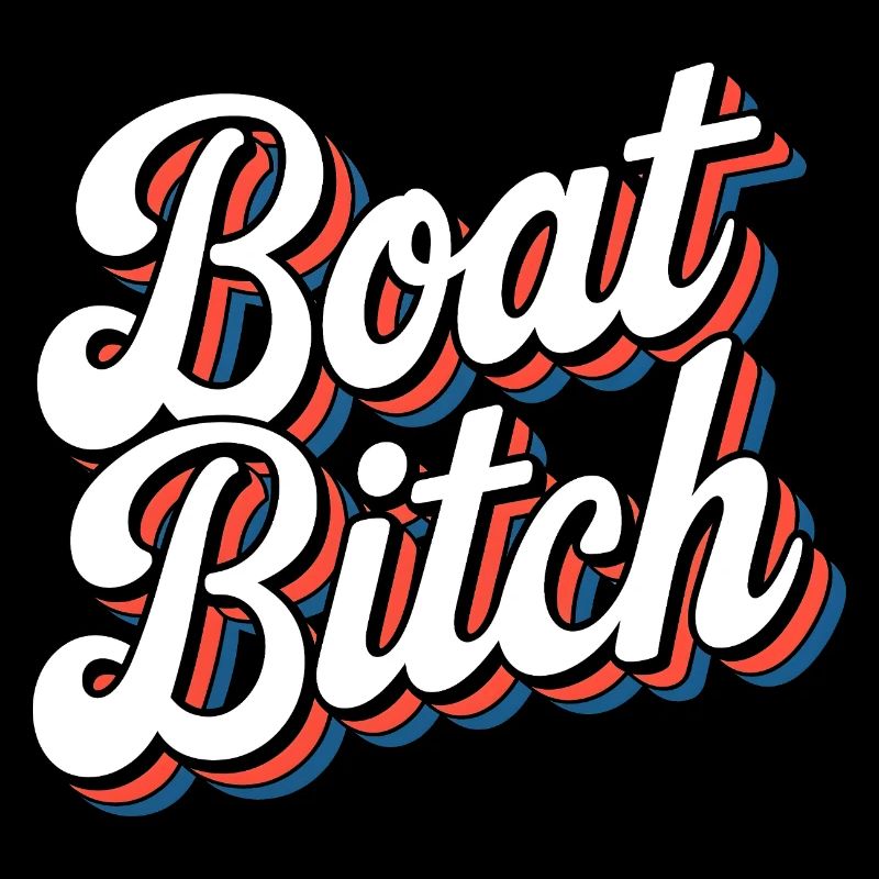 Funny Retro Boat Life Typography
