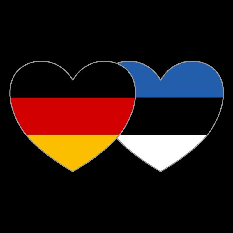 Allemagne Estonie Drapeau Coeur