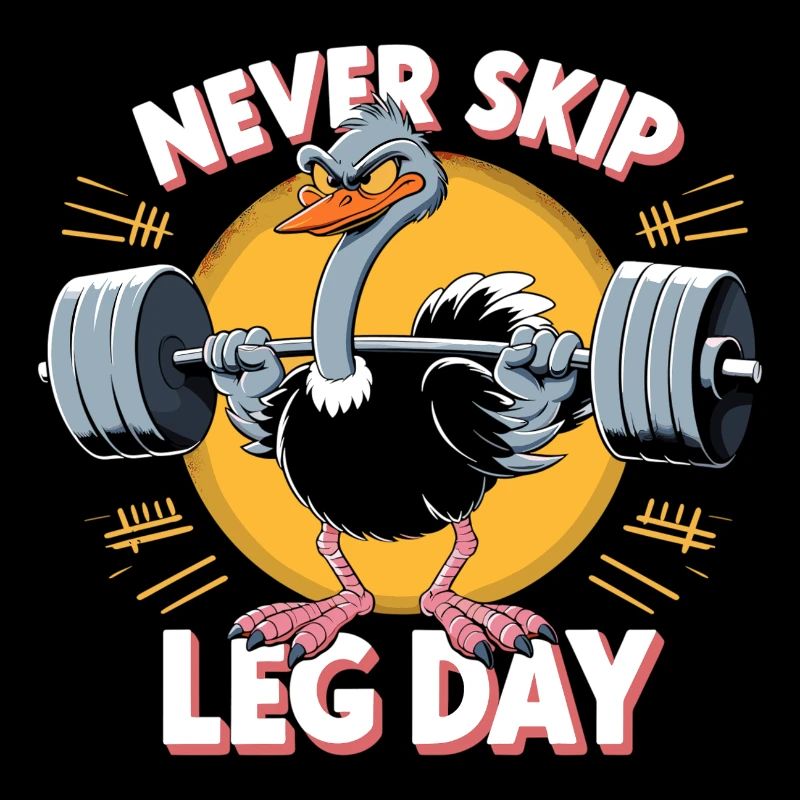 Leg Day Strauß Beintraining witzig Gym Geschenk