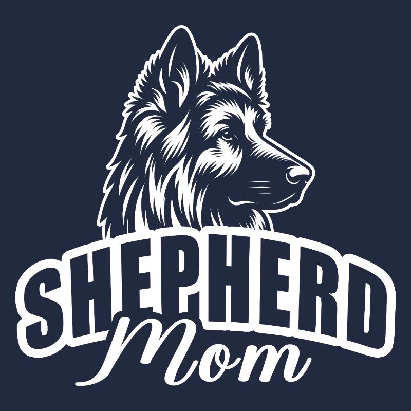 "Shepherd Mom" with dog head