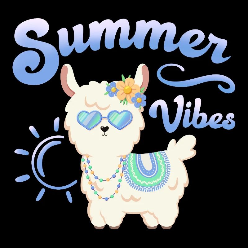 Lama Sommer Alpaka - Summer vibes - Sommerstimmung