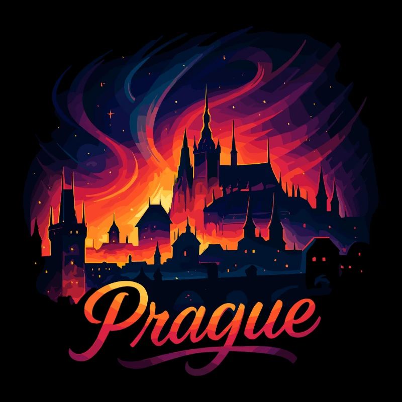 Prag Hauptstadt Tschechien Silhouette Geschenk