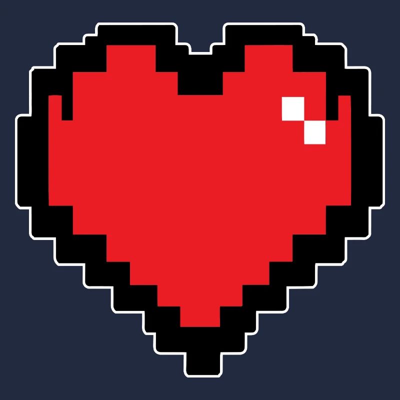 Retro Red Pixel Heart