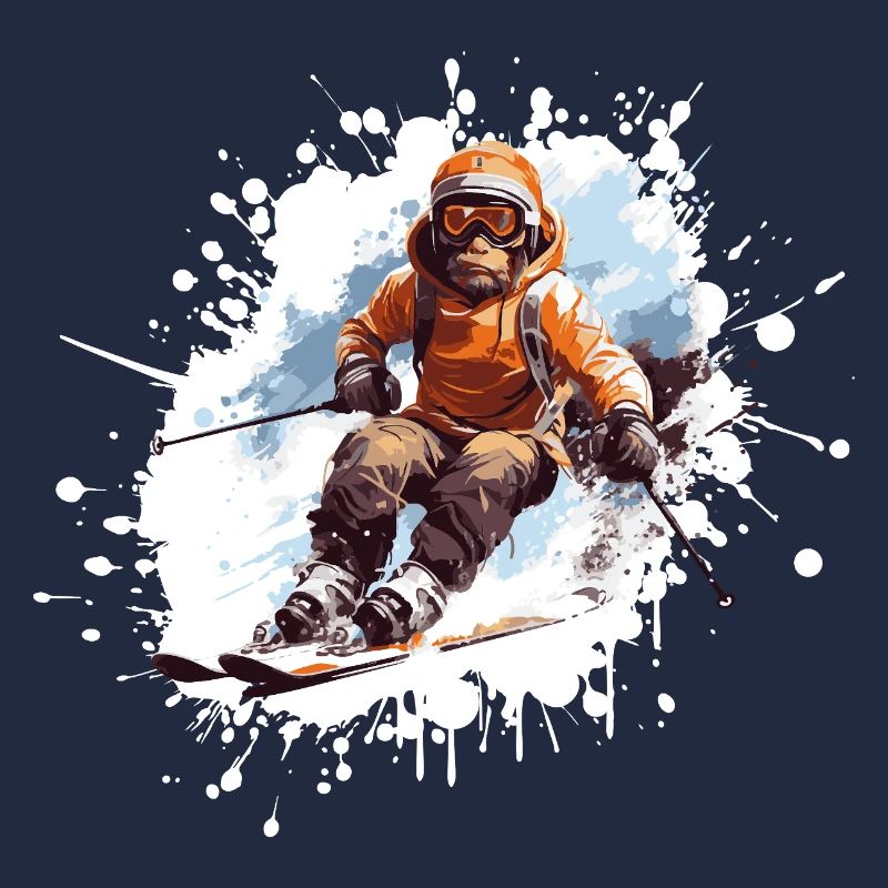 Affe Ski Skifahren