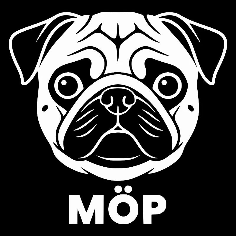 Moos Gesicht mit MÖP Schriftzug 