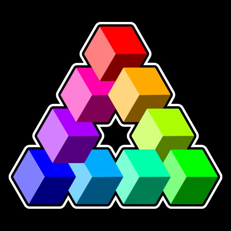 Cubes colorés triangulaires