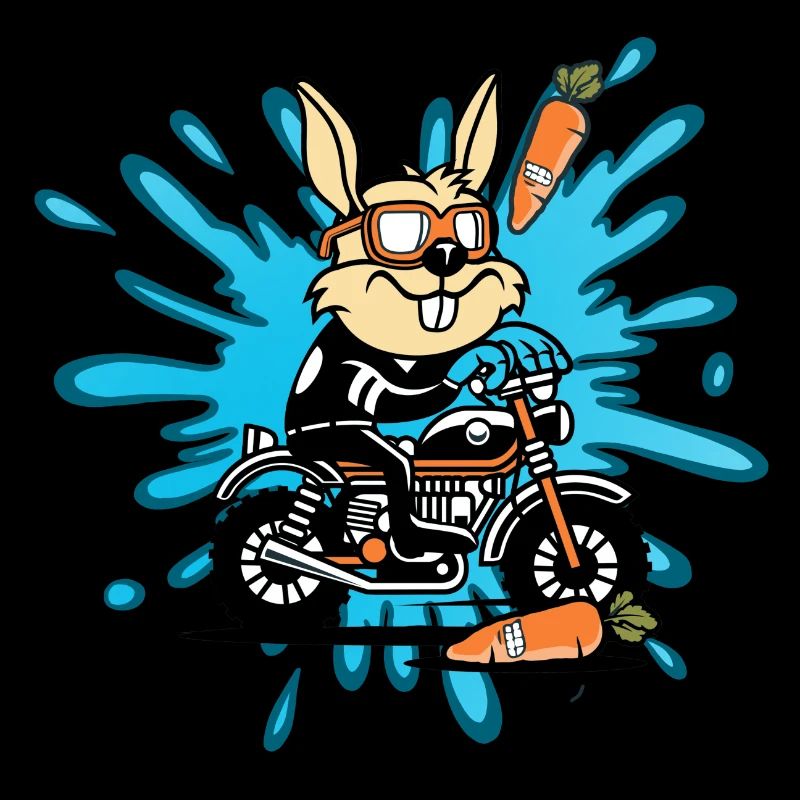 Hase Kaninchen Motorrad Geschenk