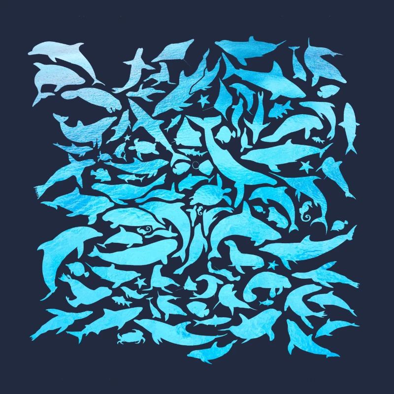 Conception d'habitants de la mer avec poisson / idée cadeau