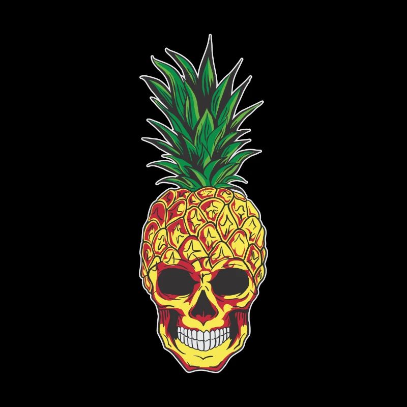 Pineapple Skull Aloha Beaches Hawaiian