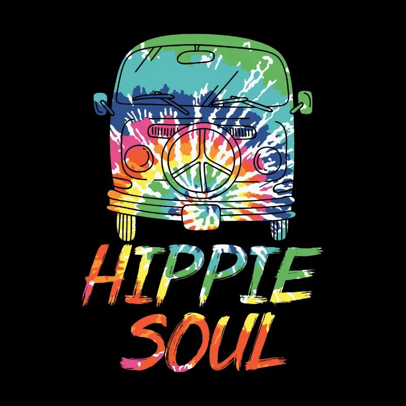Colorful Hippy Van Peace Symbol Hippie