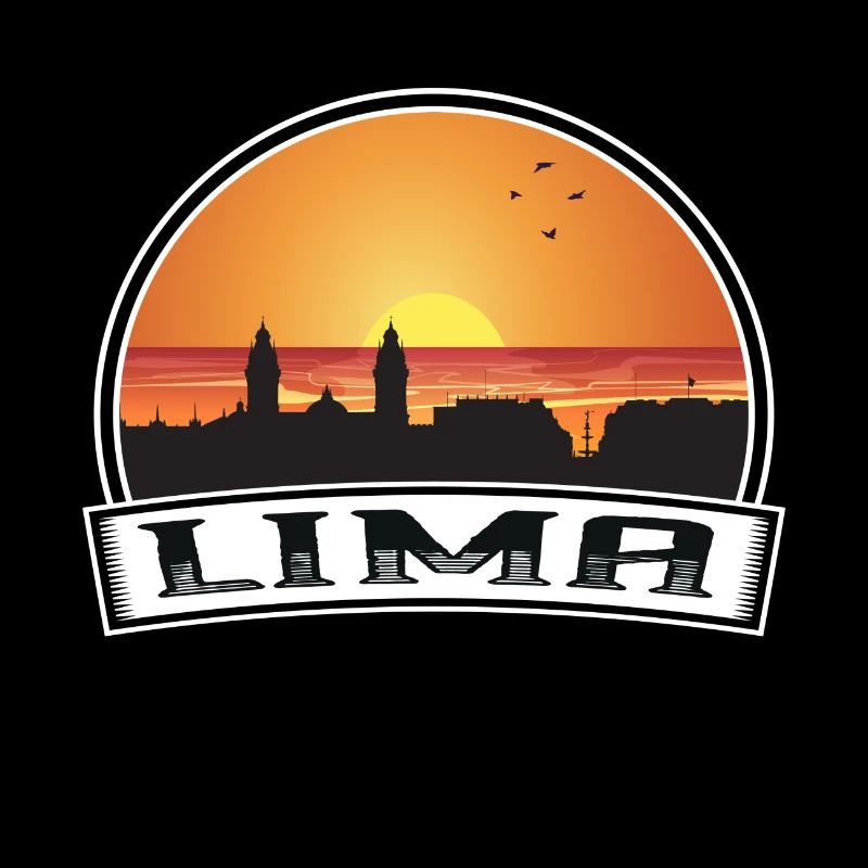 Lima Peru Skyline Vintage Sunset Souvenir de voyage
