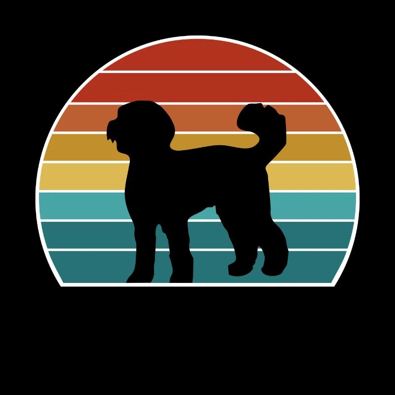 Labradoodle Dog Silhouette Vintage Sunset for Dog