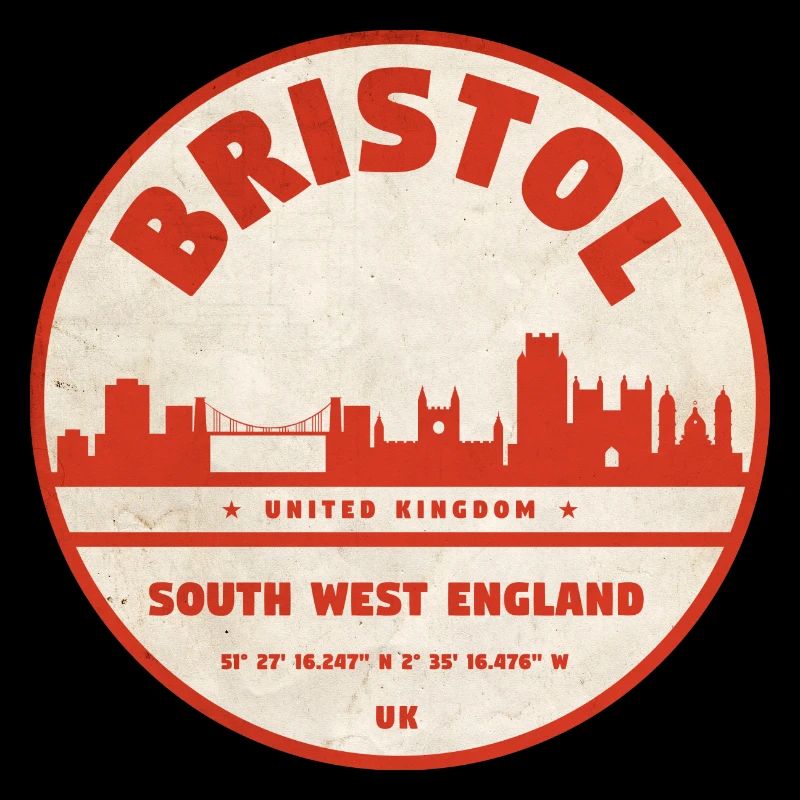 Emblème rétro du Bristol Skyline