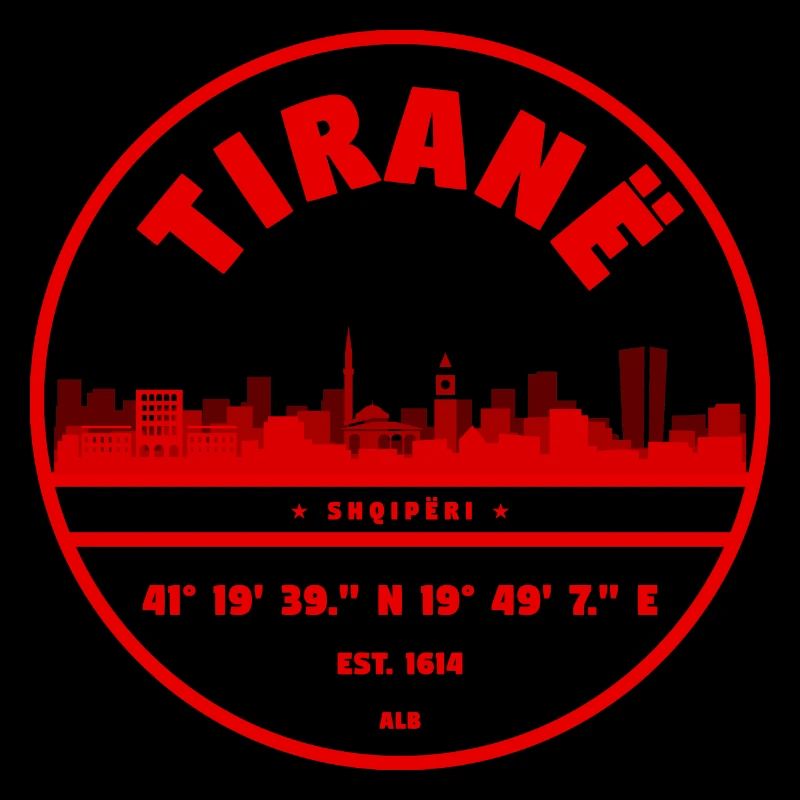Tirana Albania emblem with coordinates