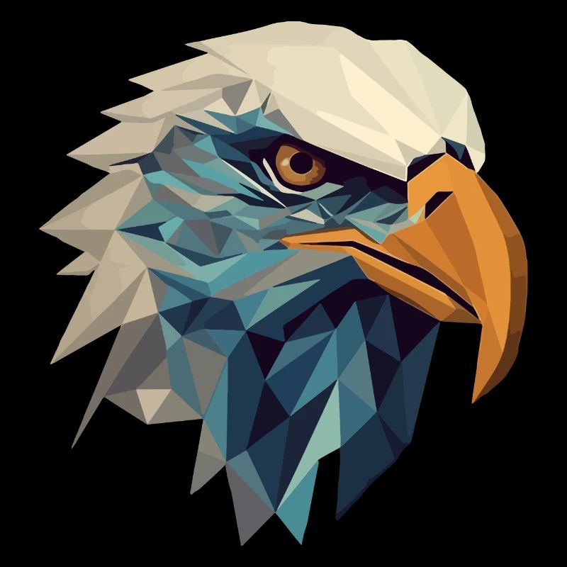 Aigle stylisé, géométrique