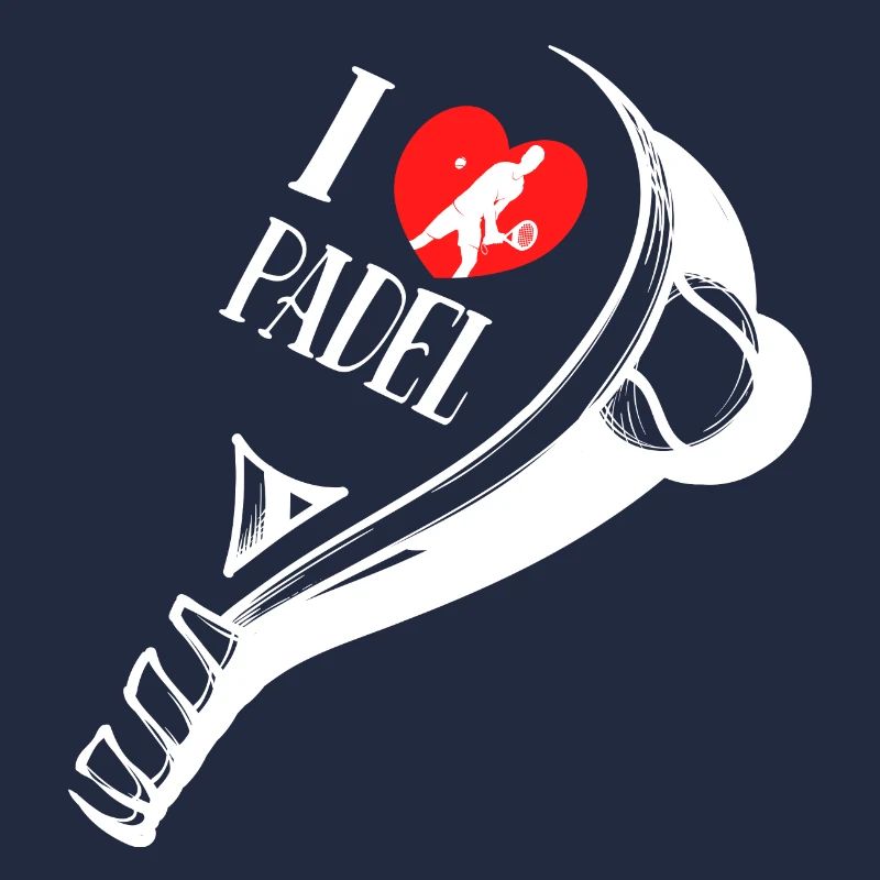 Balls Racket I Love Padel Heart Statement