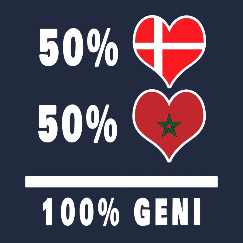 Drapeau 100% génie du Maroc et du Danemark